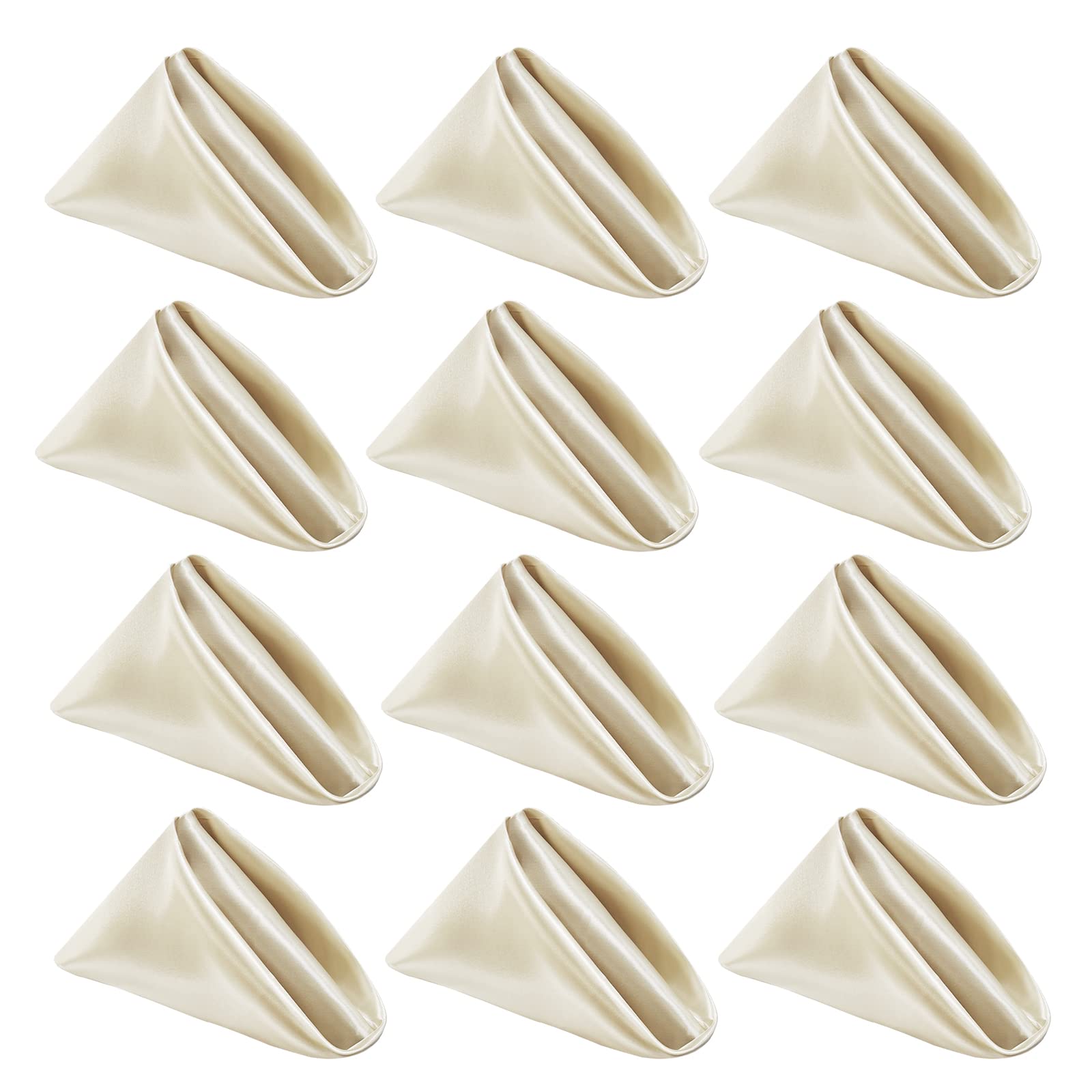 VACVELT Tovaglioli In Raso Bianco 43x43 Cm - Confezione Da 100 Pezzi Con Orlo Smerlato, Eleganti E Lucenti Per Matrimoni, Banchetti E Feste Di Laurea