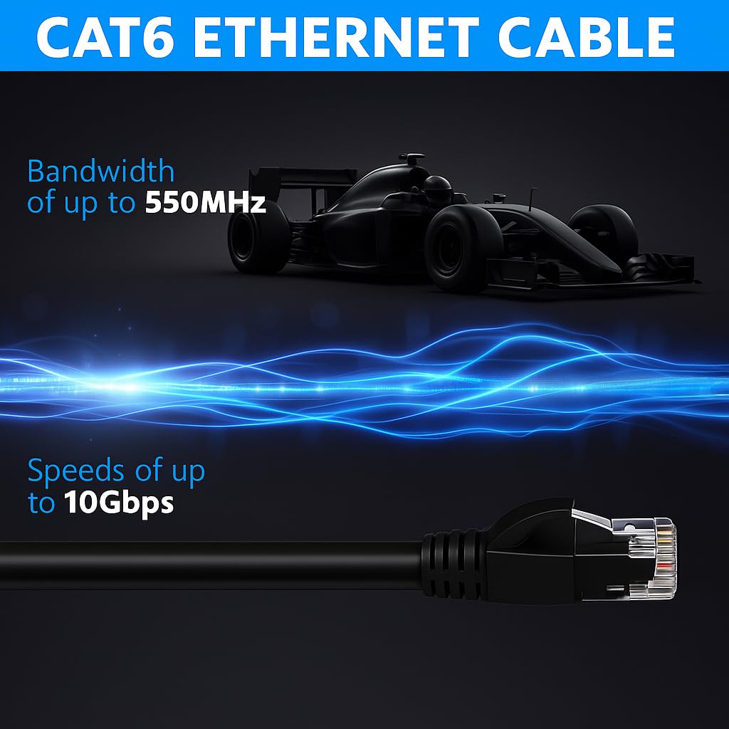 Diemer Cavo Ethernet Cat 6 per esterni, 60 m, resistente alle intemperie, cavo a doppia guaina con LLDPE e PVC, 24 AWG CCA UTP, cavo di rete Gigabit ad alta velocità da 10 Gbps, include 60 fascette