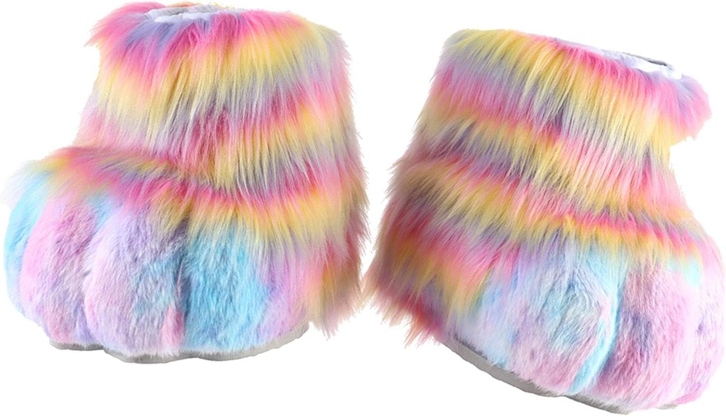 pistro Cosplay Animal Paw Slippers - Faux Fur Fursuit Feet for Stage Performance, Halloween, Costume