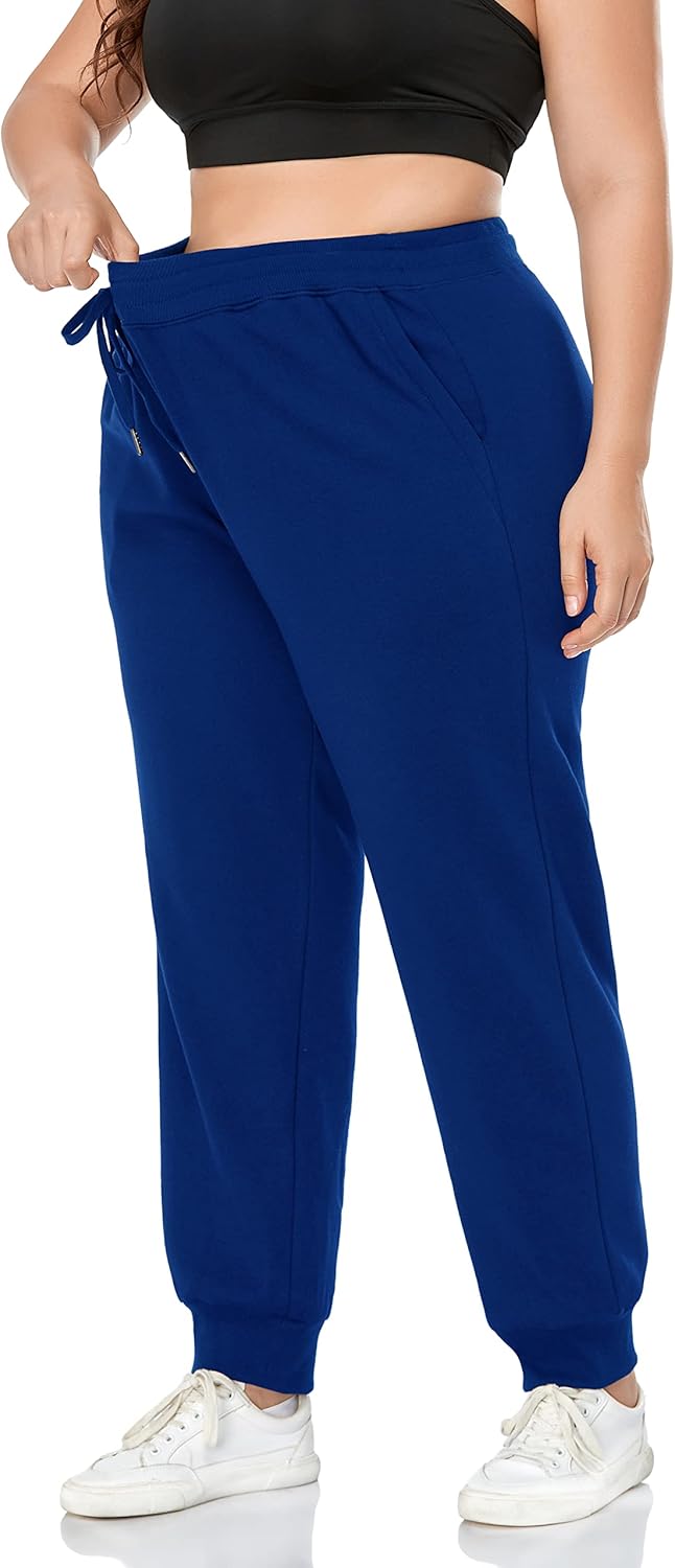 ZERDOCEAN Women's Plus Size Fleece Lined Sweatpants Relaxed Fit Workout Athletic Jogger Fleece Pants - Image 2