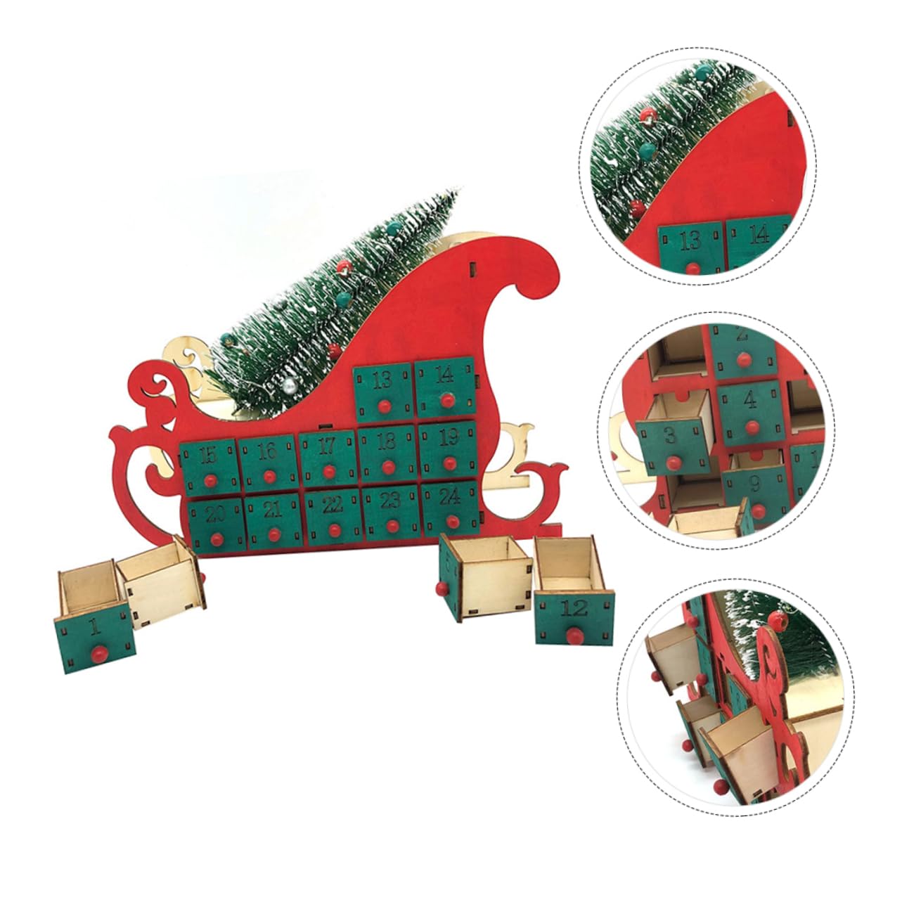 TOPBATHY Holzblock Kalender für Weihnachten Adventskalender aus Holz mit LED Countdown-kalender als Dekorativer Kalender für Wohnzimmer und Schlafzimmer