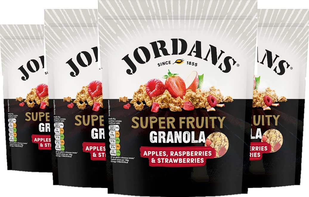 Jordans Granola Super Fruity | Breakfast Cereal | High Fibre | 4 PACKS of 550g