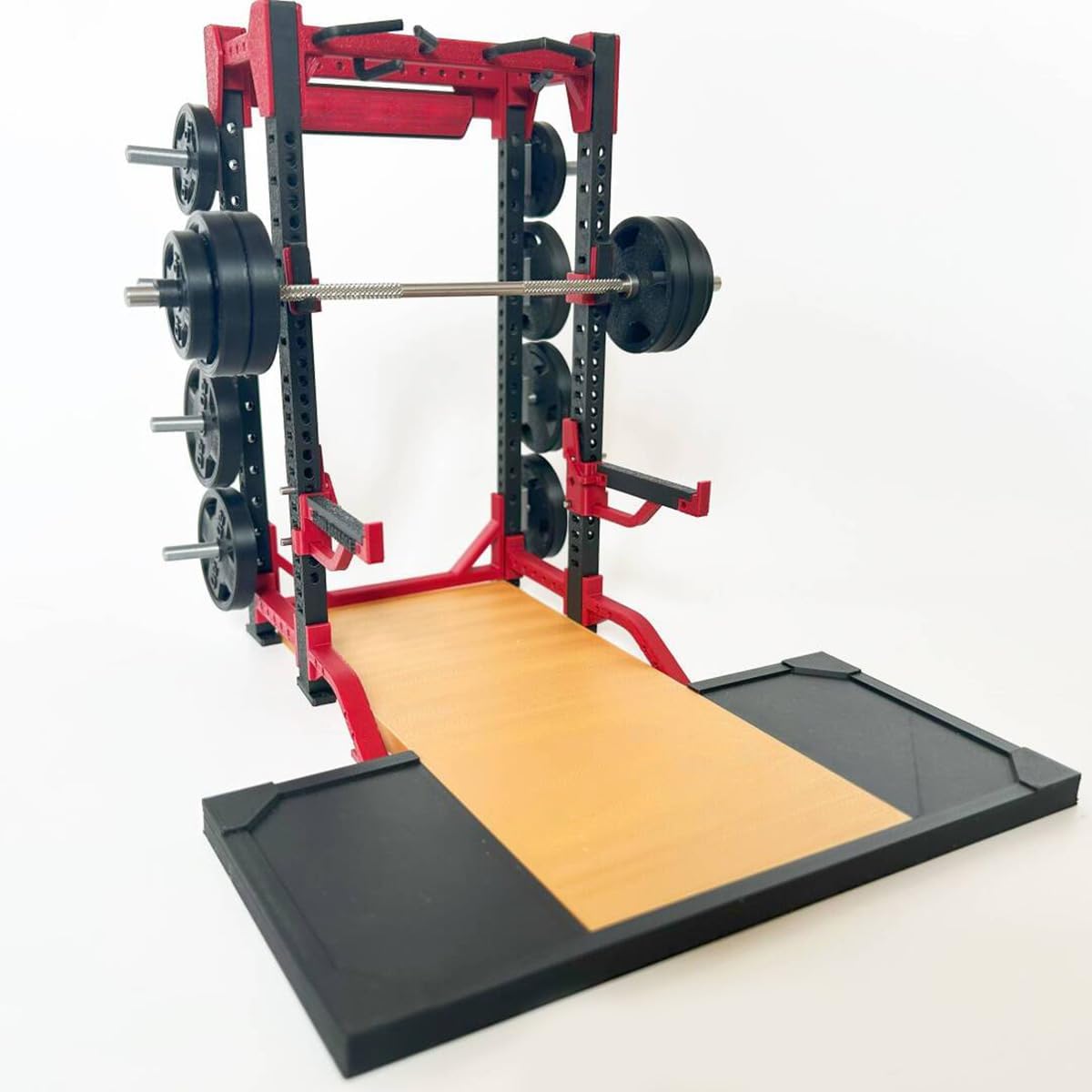 Mini Movable Barbell Model Set with Rack Plates, Miniature Gym Equipment Desk Decor, Desktop Display Gift for Fitness Lovers, Gym Enthusiasts