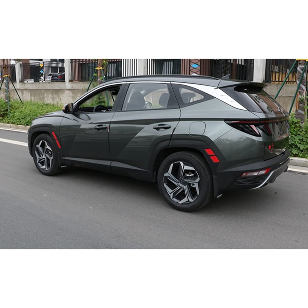 Koło drzwi samochodu brwi odblaskowe wykończenie naklejka dekoracja zewnętrzna akcesoria do stylizacji do Hyundai Tucson NX4 2021 2022, czerwone