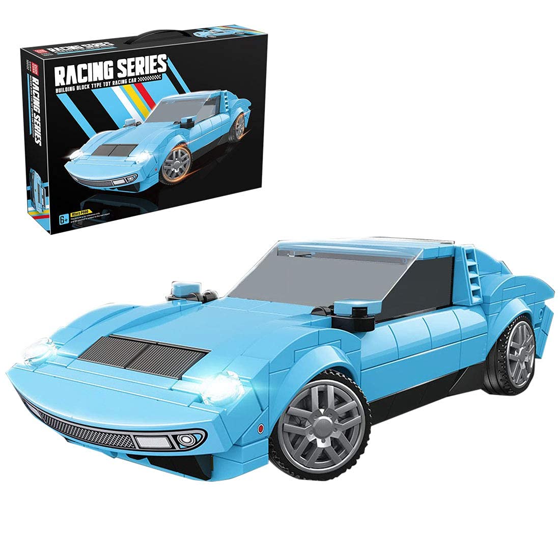 YYSS Technic Racing Car Model, 351Pcs Speed Champions Building Kit Sports Car Model for Kids Adults, Compatible with Lego, Blue, 16.7 x 7.2 x 4.4cm (BFM31B09U018W8)