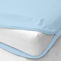Vista 5 de Shreem Linen Paquete de 2 sábanas bajeras con cremallera - bolsillo extra profundo de 8 pulgadas, sábana inferior de microfibra cepillada suave