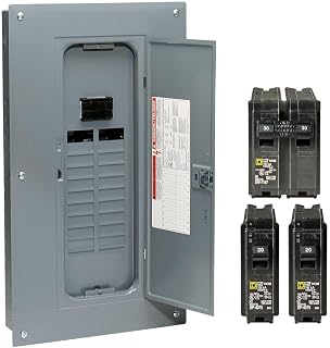 Square D Homeline 100 Amp Load Center Main Breaker - 20 Space 40 Circuit Panel, Plug-On Neutral Ready with Qwik-Grip