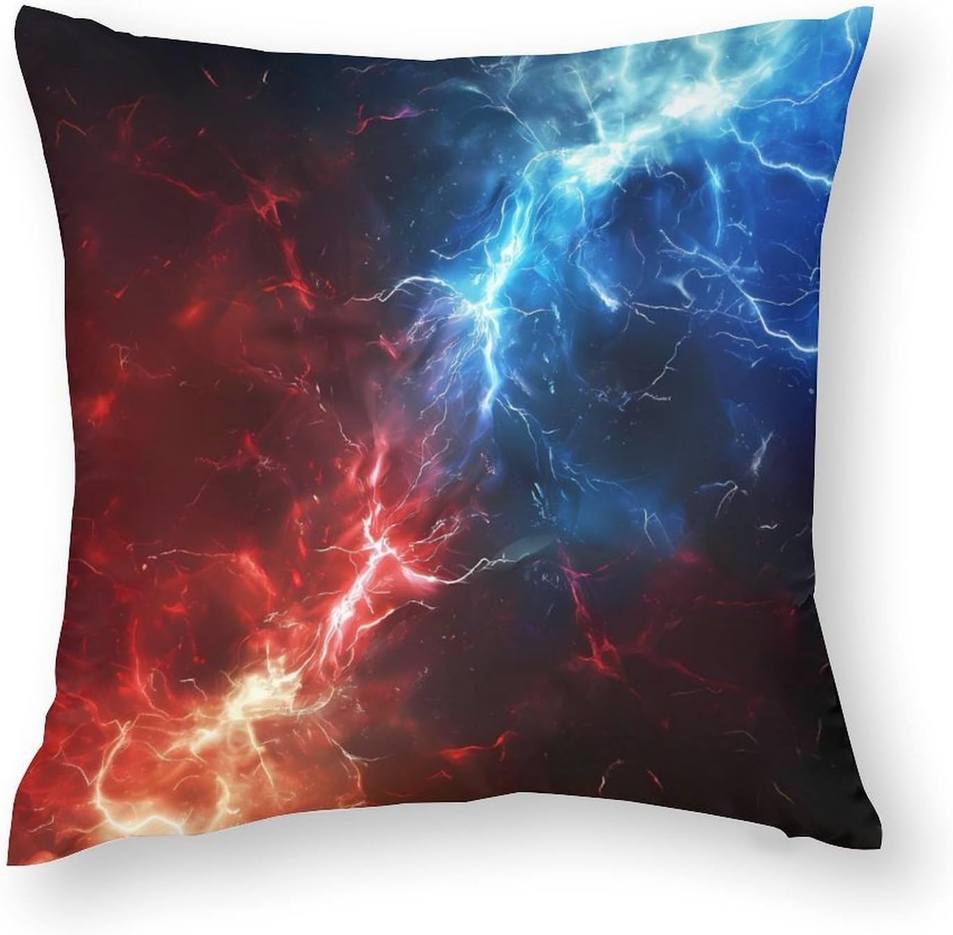 Red and Blue Thunder Printed Throw Pillow Case 4 Pcs Soft Pillowcases Pillows Covers Sofa Bed Decor 12/14/16/17/18/20/22/24/32 Inches
