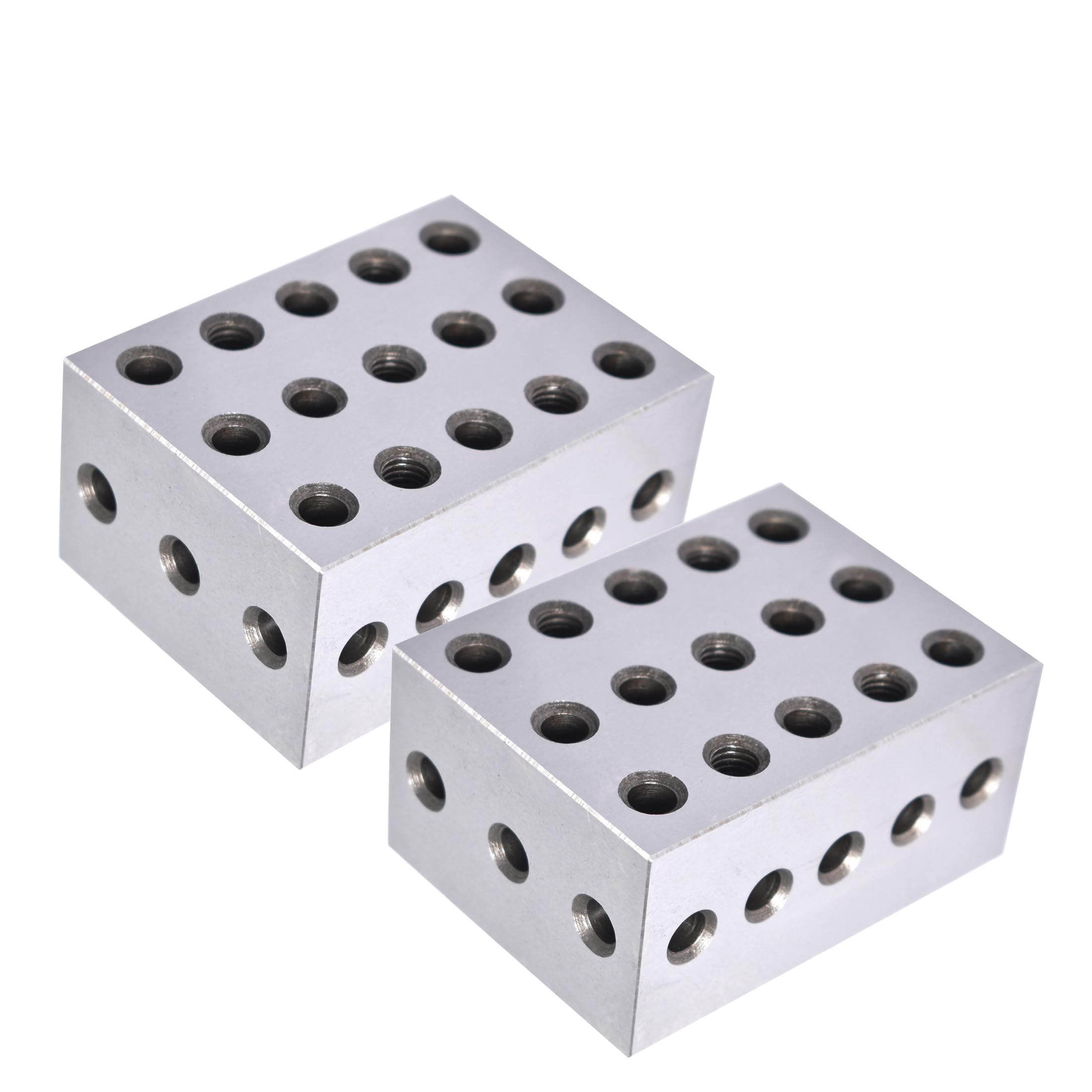 Thomletha 2-3-4 Blocks 23 Holes Hardened Steel RC 55-62 Matched Pair Accuracy Ground Machinist Set Up Blocks