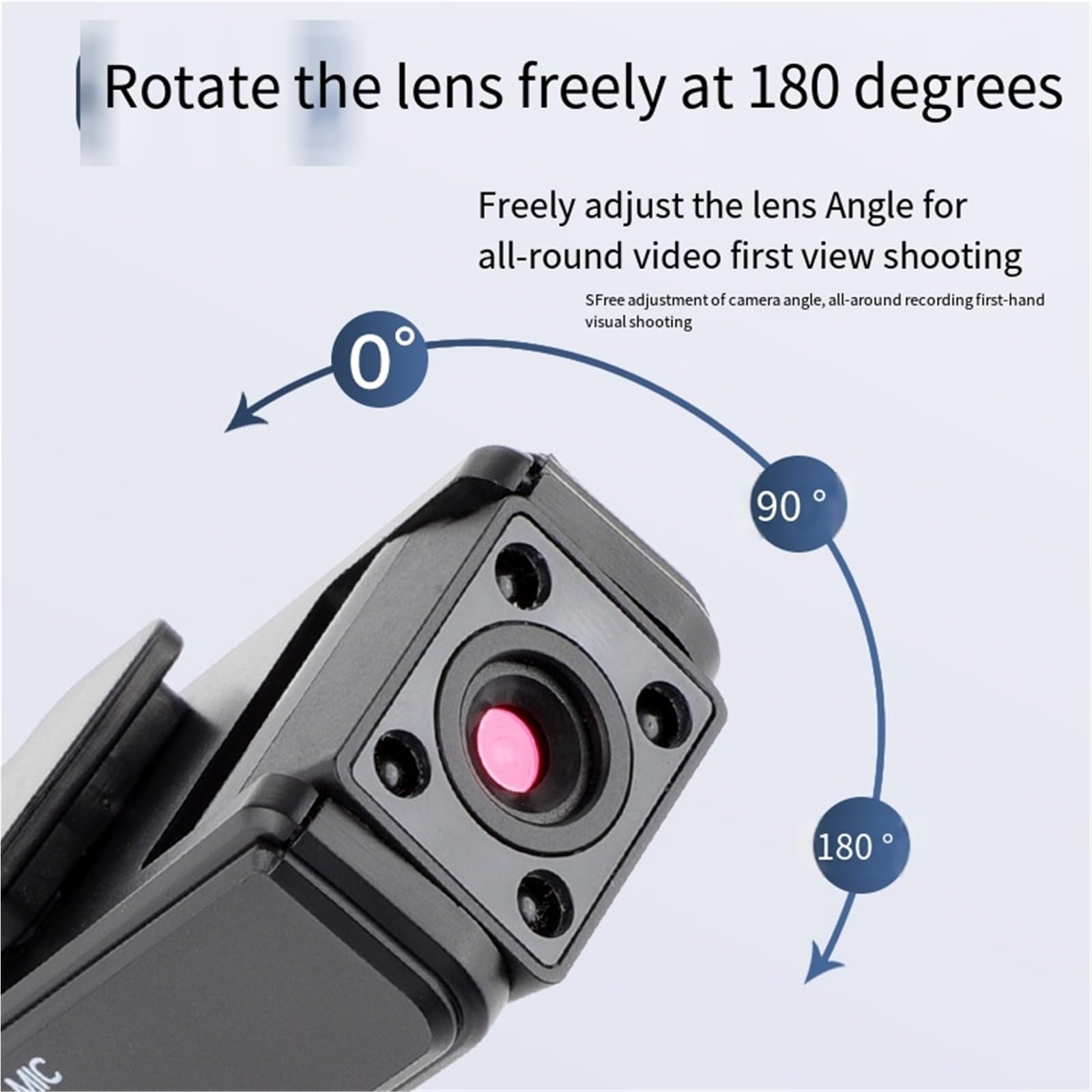 Dodorado Enregistreur Audio Vidéo Sport Ultra HD 2 en 1 Caméra d'Action Grand Angle 1080p Vision Nocturne Autonomie 5 h Caméra Corporelle Portable Clipser