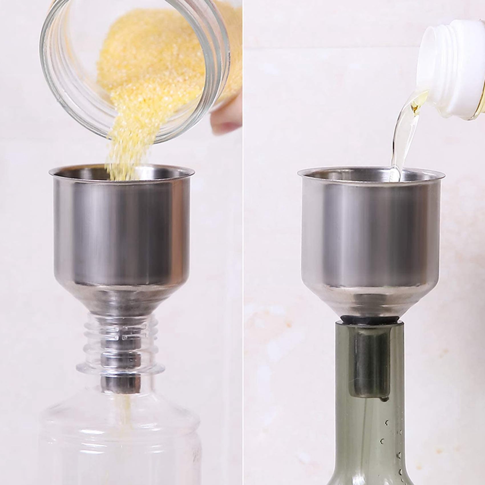 El Embudo de Cocina de Acero Inoxidable de 20 Paquetes Es Adecuado para Frasco de Condimento de Botella de Vidrio para Transferir LíQuido
