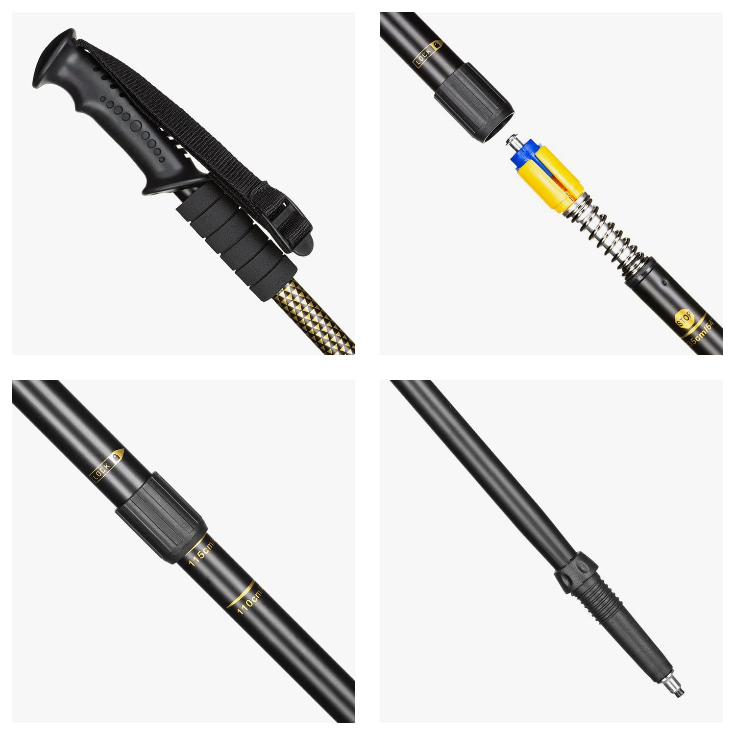 Bastoni da trekking, bastoni da nordic walking, bastoni da escursionismo - regolabili da 65 a 135 cm