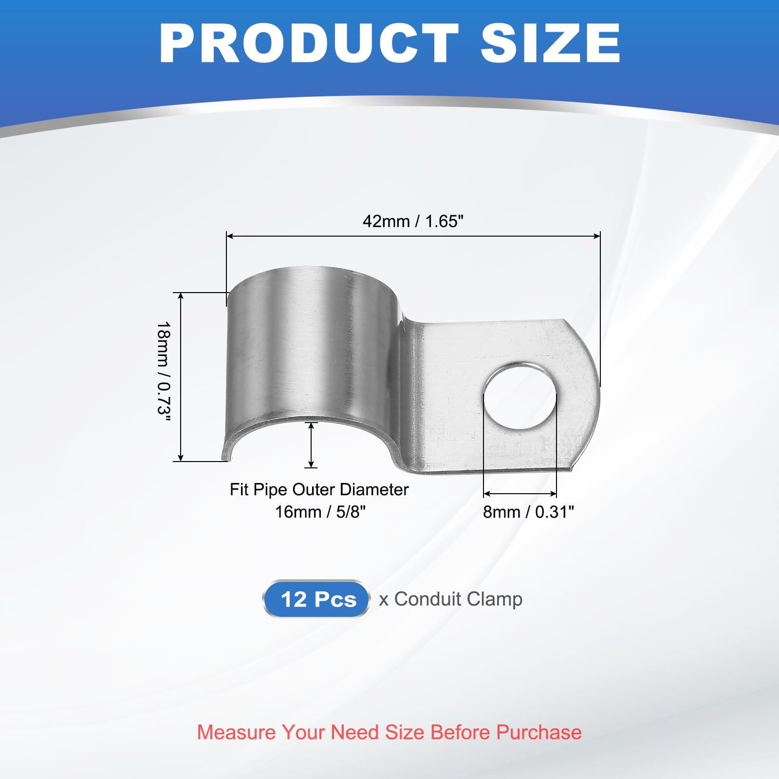 PATIKIL 16mm Rigid Pipe Strap - Image 2