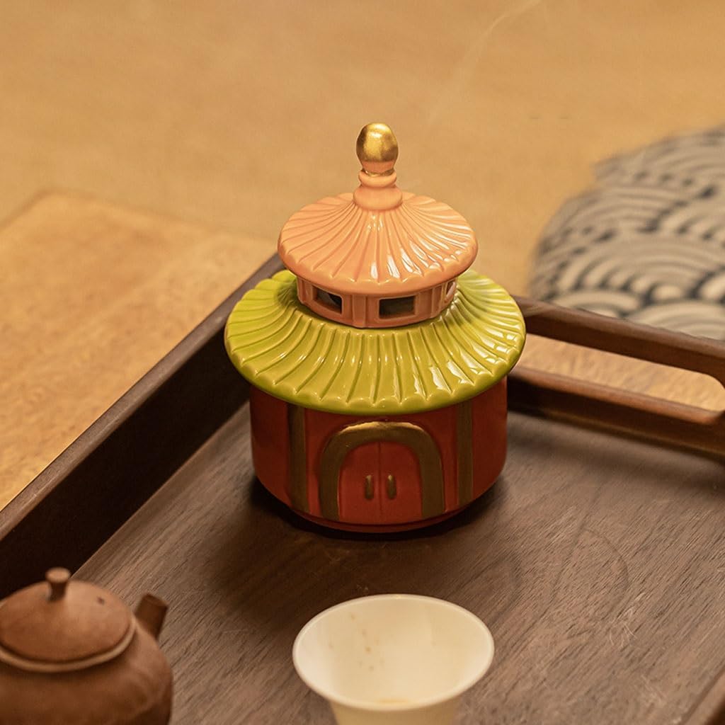 Incense Holder Incense Burner Household Indoor Ceramic Plate Incense Burner Creative Handicraft Ornaments for Buddha Incense Burner Incense Cone Holder