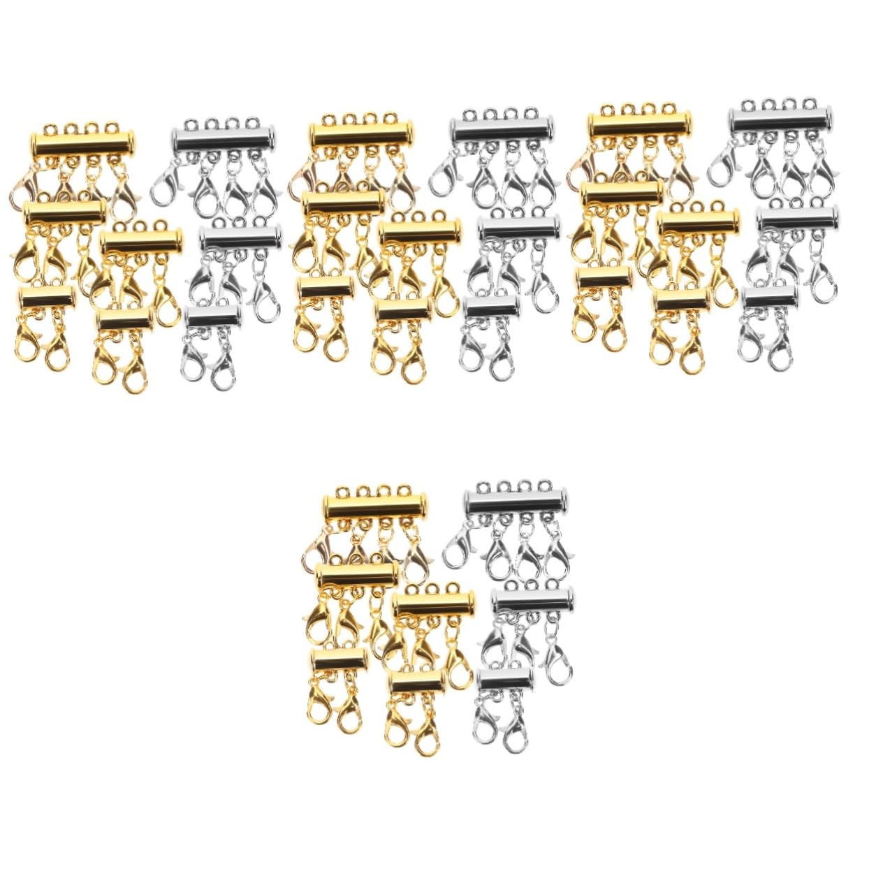 3 Sets Schmuck-Magnetschnalle, Halsketten, Perlenkette, Perlen, Halskette, mehrlagiger Halsketten-Trenner, Kettenverschluss, Trenner, Halskette, Schichtverschlüsse, magnetischer Halskettenverschluss,