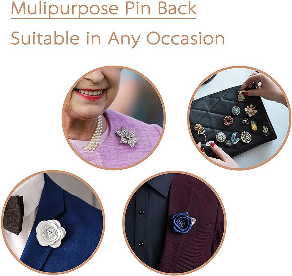 Rubber Pin Back, Butterfly Clutch Backings, Pin Safety Backs for Brooch Tie Hat Badge Insignia, Pin Backing Holder Clasp, Black(50pcs)