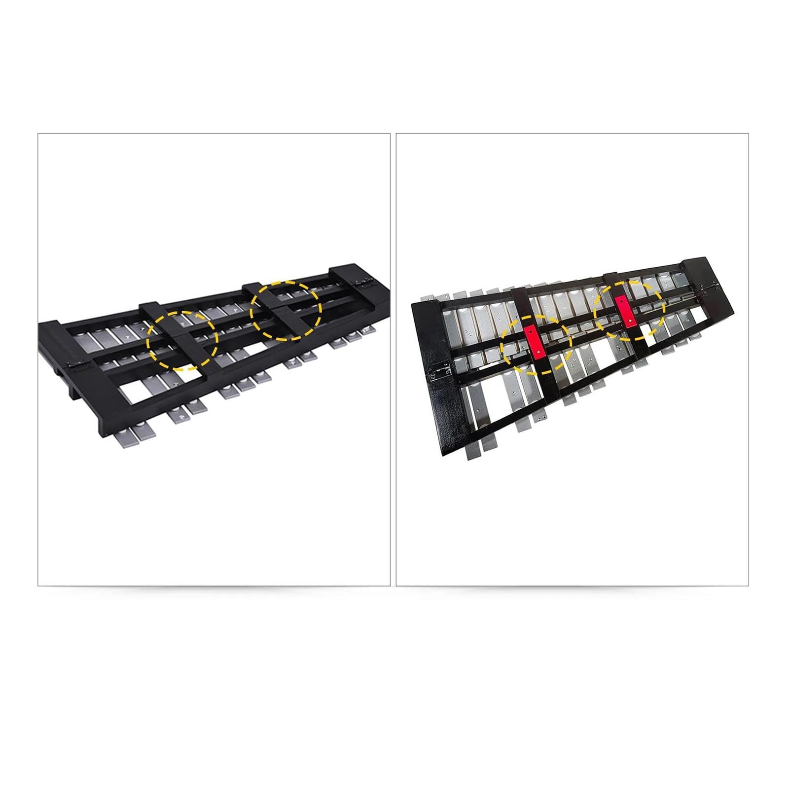 Instrumento de percusión de varilla de aluminio con marco de madera Glockenspiel compacto plegable de 30 notas Kit De Glockenspiel Profesional