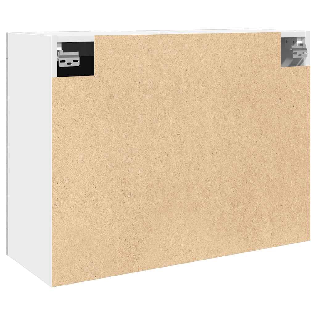 vidaXL Armoire Murale en Verre Lyon, Gris Béton, 80x31x60 cm, Bois d’ingénierie & Verre, Meuble Suspendu, Armoire pour Salle de Bain & Cuisine, Organisateur Maison