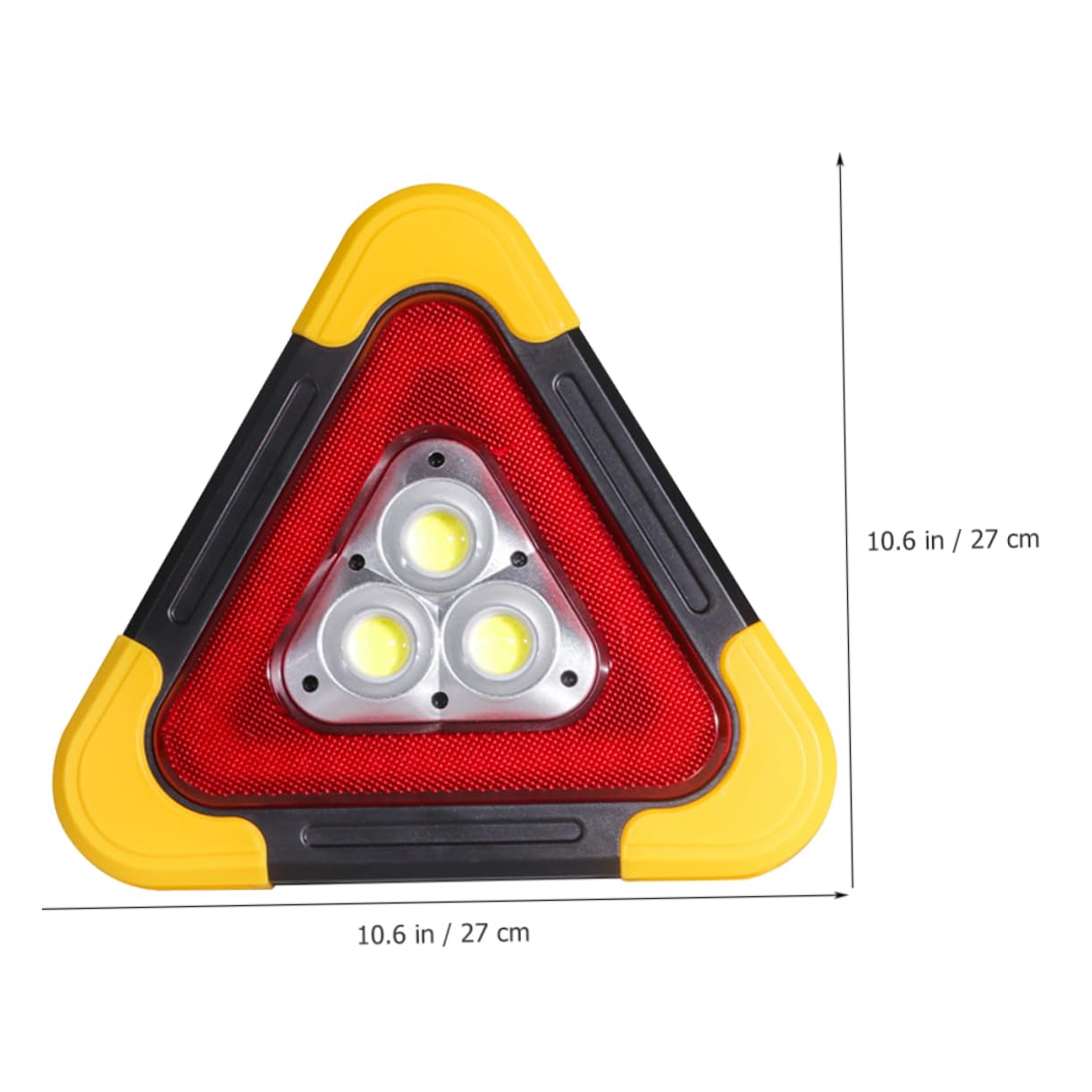 Amosfun Señal de Advertencia Triangular para Vehículos de Mantenimiento y Tractores Luces LED y Material Abs, Reflectante para Emergencias y Espera en Carretera