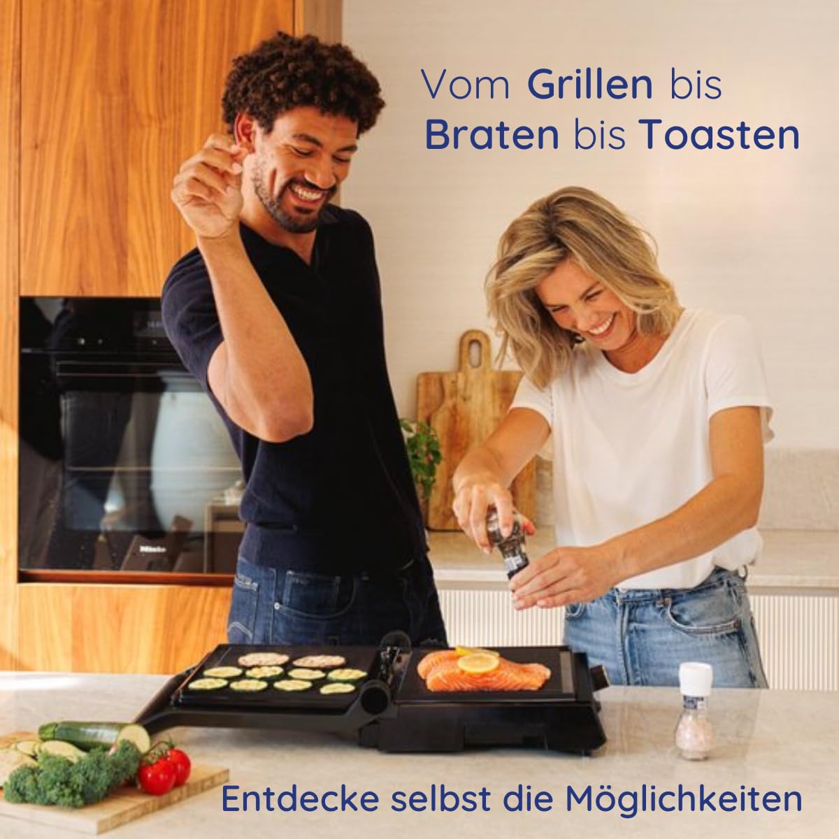 Safecourt Sandwichmaker 3 in 1 Kontaktgrill abnehmbare Platten - Sandwichtoaster [XXL Grillfläche & BPA-frei] - Sandwich- & Paninitoaster schnelle Zubereitung, spülmaschinenfest - Panini Grill schwarz