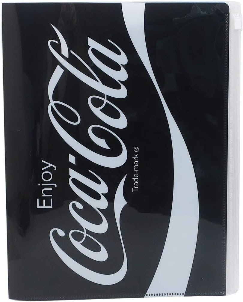 Amazon Co Jp コカコーラ ファイル ジップファスナー付 6ポケット クリアファイル Black おやつマーケット 文房具 オフィス用品