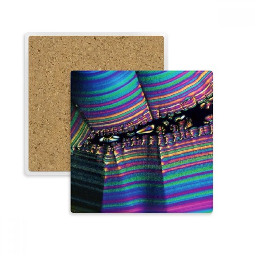 Coaster carré en pierre absorbante au motif science microcosmique multicolore