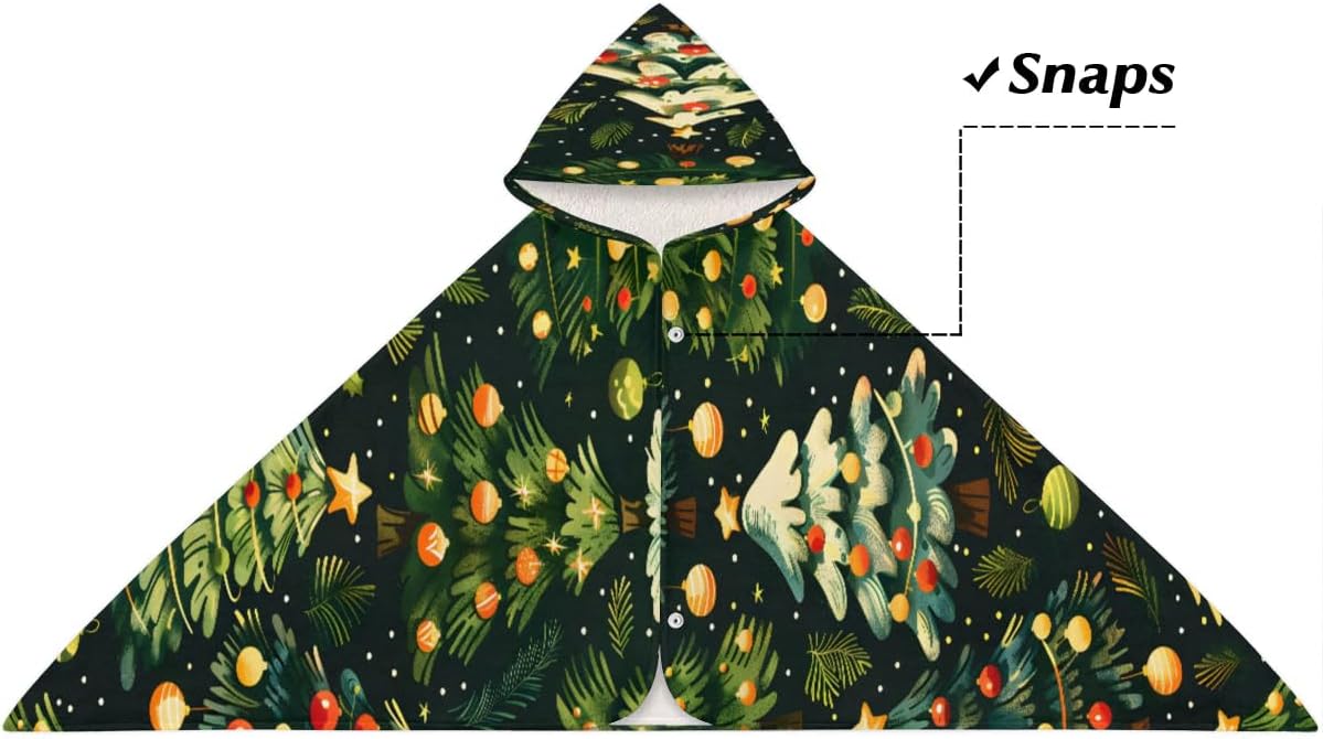 Pardick Kid Bath Towels Green Xmas Tree Kids Towel with Hood for Girls Boys Beach Towel Pool Cover Up Soft Absorbent Toddler Hooded Bath Towel for Shower, Beach, Pool