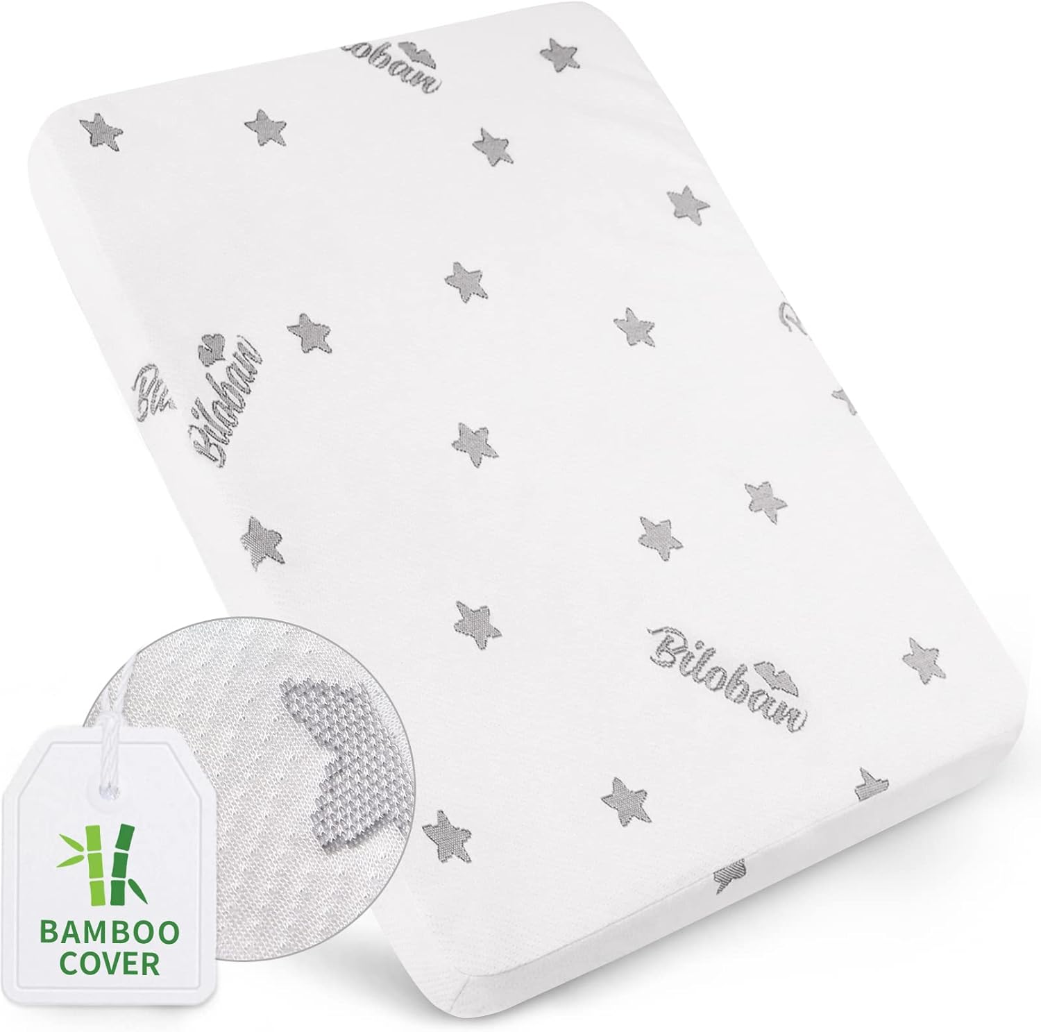 Waterproof Mini Crib Mattress Topper 38" x 24" with Memory