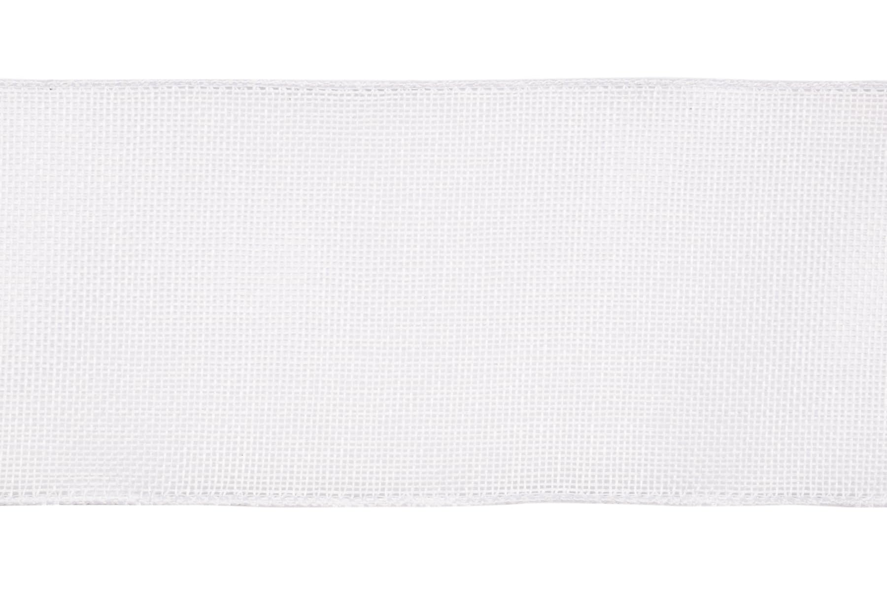 Ribbonitlux White Burlap Wired Ribbon, 100mm x 18 Meters, Wired Edge Burlap Ribbon for Gift Wrapping Big Bow, Wreath - Image 2
