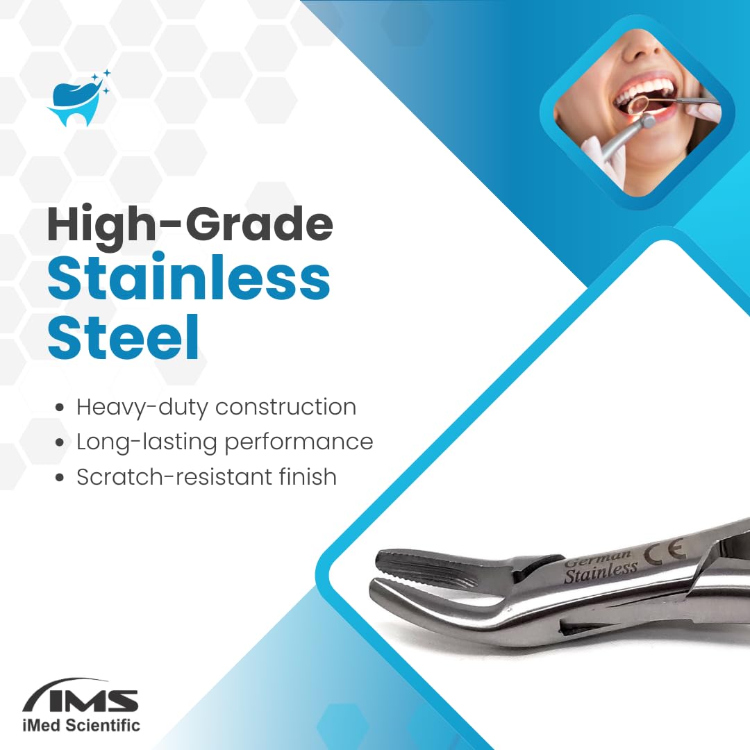 IMEDS Dental Extracting Forceps #150 with Serrated Beaks Tooth Upper Root Extraction German Stainless Steel Professional Tools for Dentist Student Training