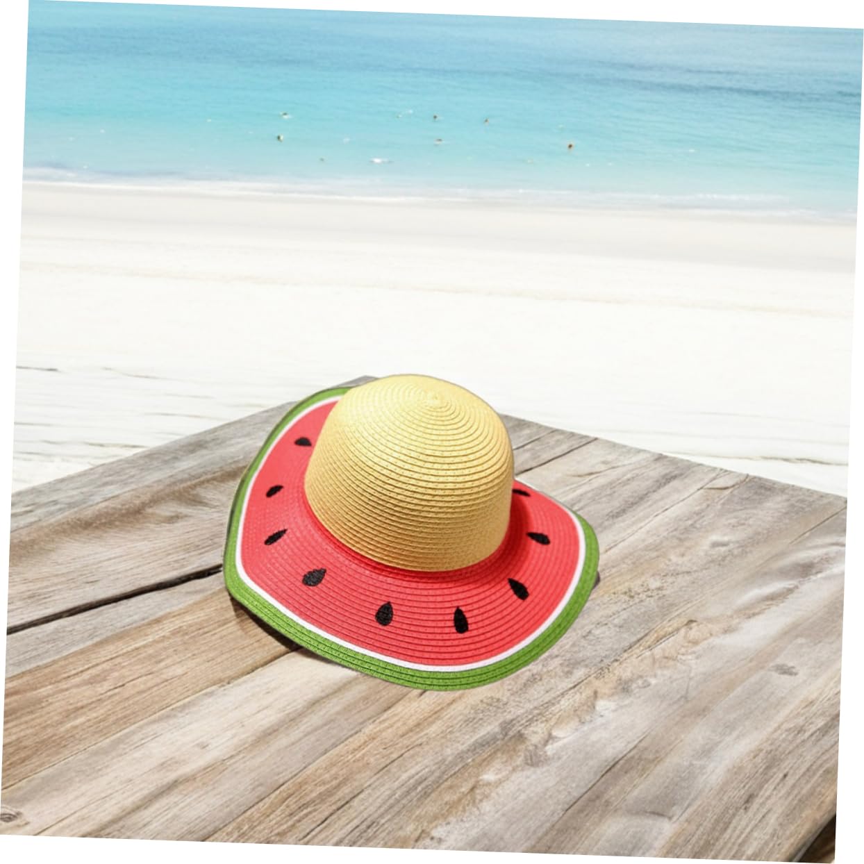 Sombrero de Paja para Niñas Decoracion Verano Patrón Sandía