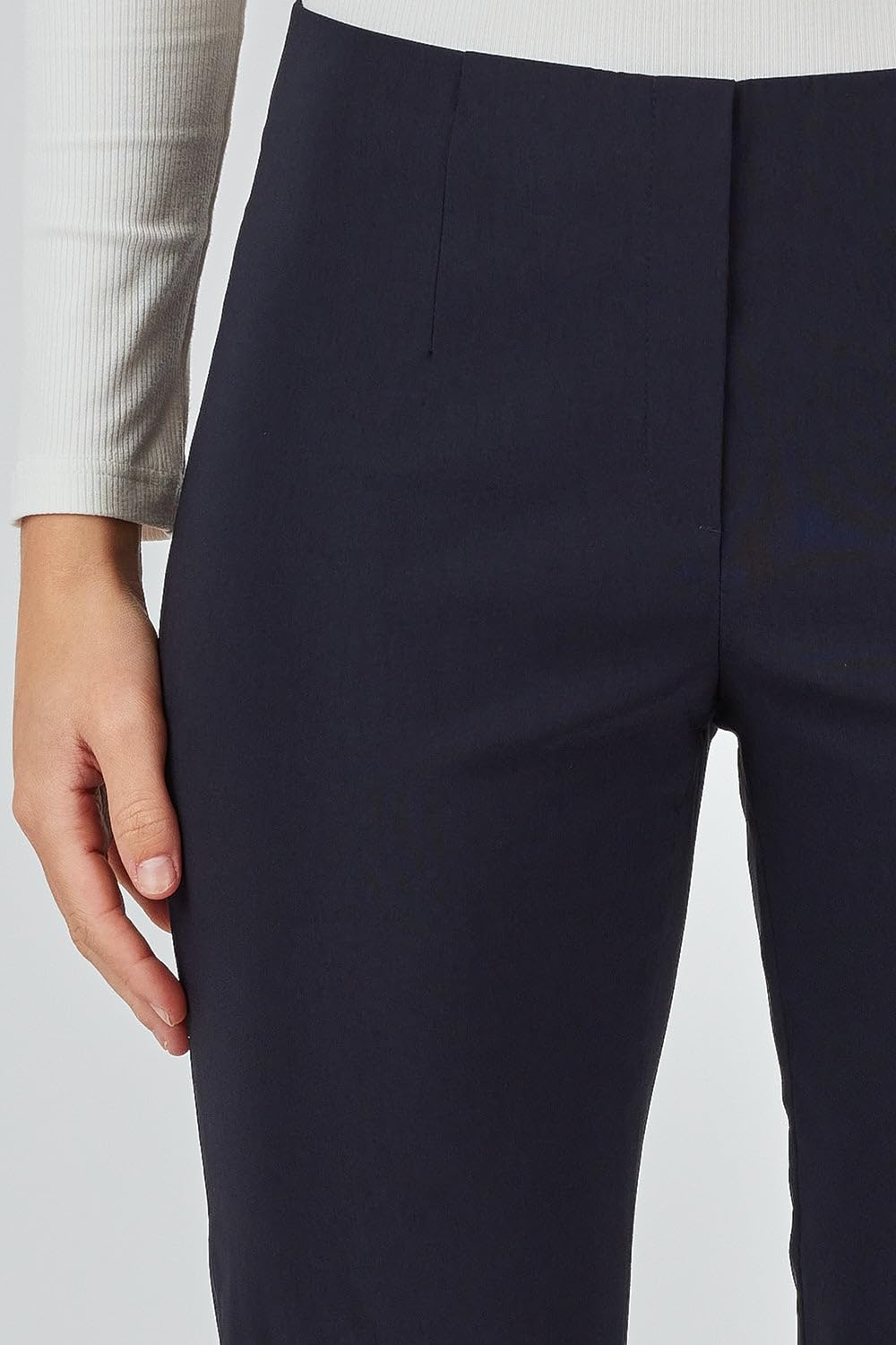 Robell Style Marie - Kurzgröße - Stoffhose Damen high Waist - Damenhose Power Stretch - Bengaline Stoff Hose mit Schlitz am Saum - Bitte eine Größe Kleiner bestellen