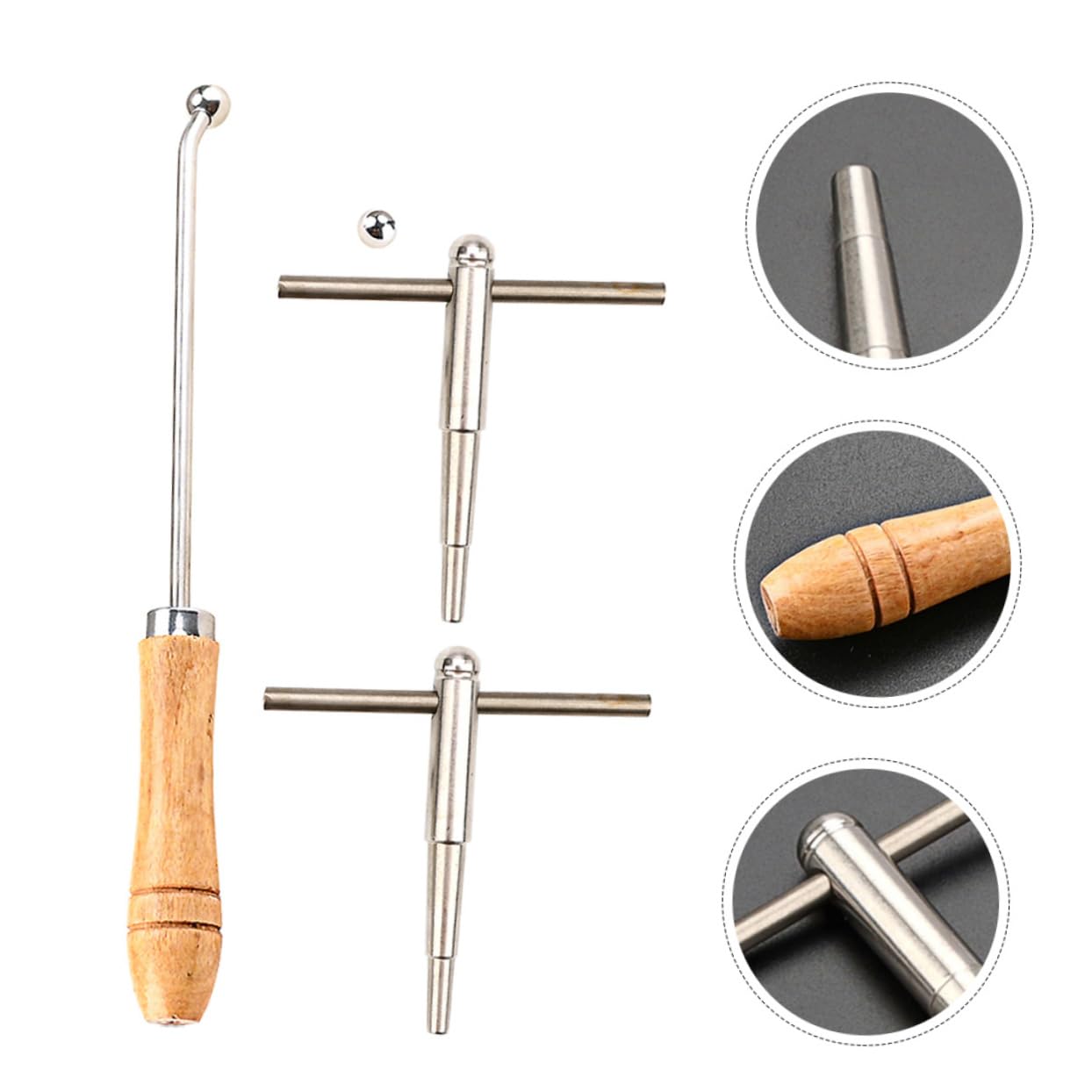 DOITOOL Juego de Herramientas para Mantenimiento y Moldeo Accesorio Metálico Mango de Madera de Reparación para Trompeta y Trombón de Instrumentos de Viento