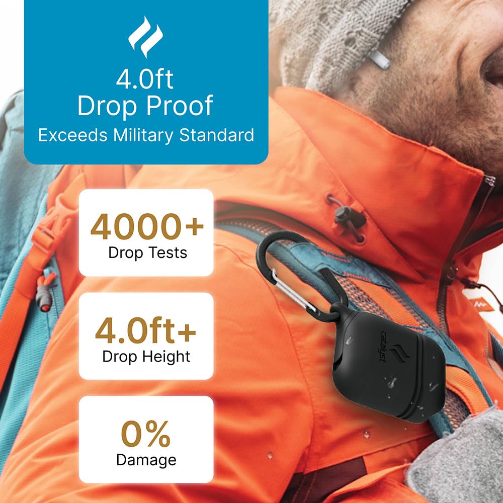 Catalyst - Cover Impermeabile e Antiurto di Protezione Totale per AirPods - Custodia in Nero