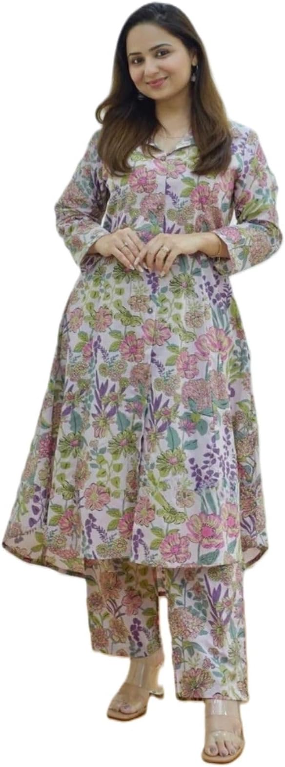 Ethnic Co Ord Women's Kurta Set | Kurta 2 Piece Set | Kurta with Trousers for Women | Kurti and Trousers