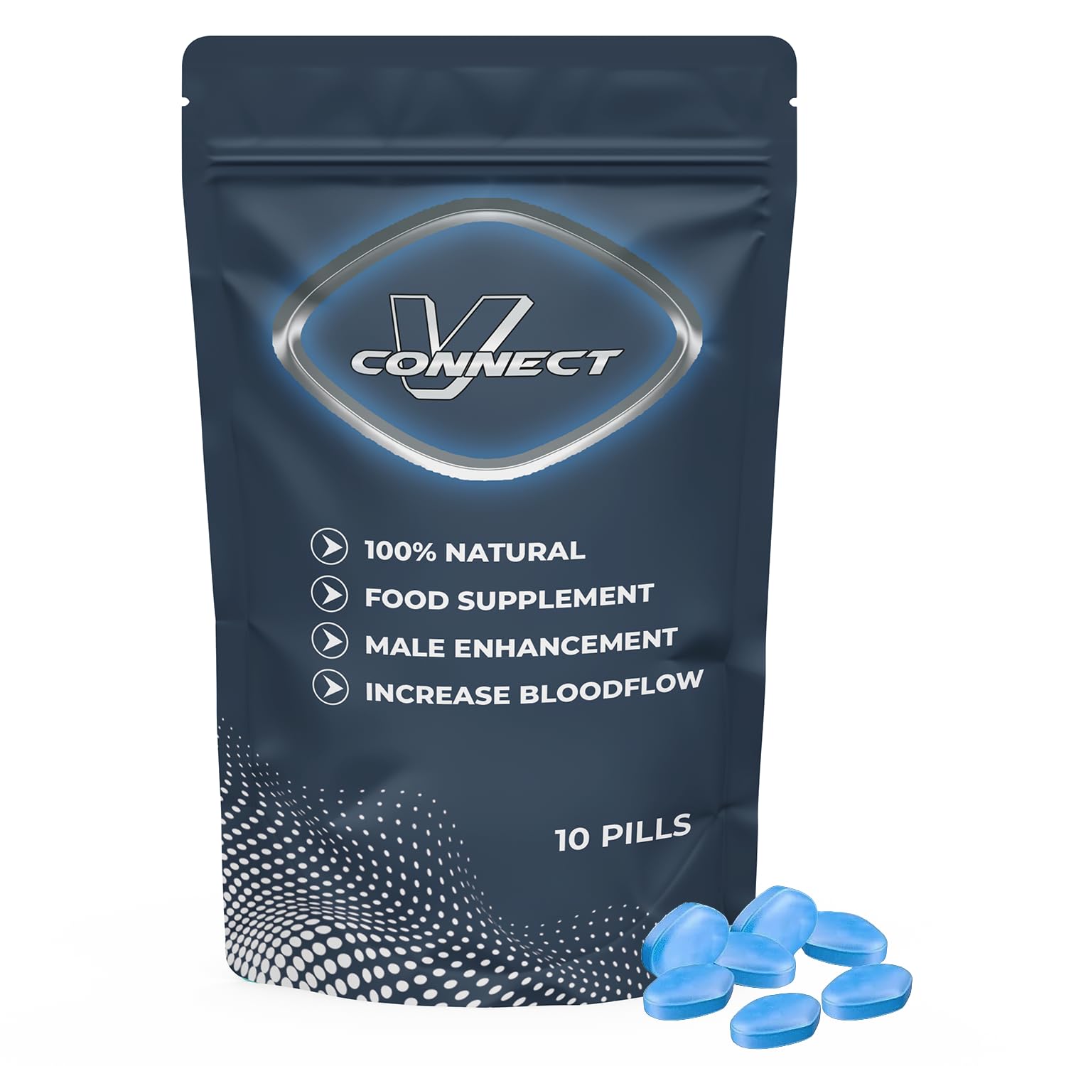 V Connect 10 Male Performance Enhancing Pills 100% Herbal Natural Food Supplement | Fast Acting | Ginseng Maca | Energy and Stamina Support | Made in UK