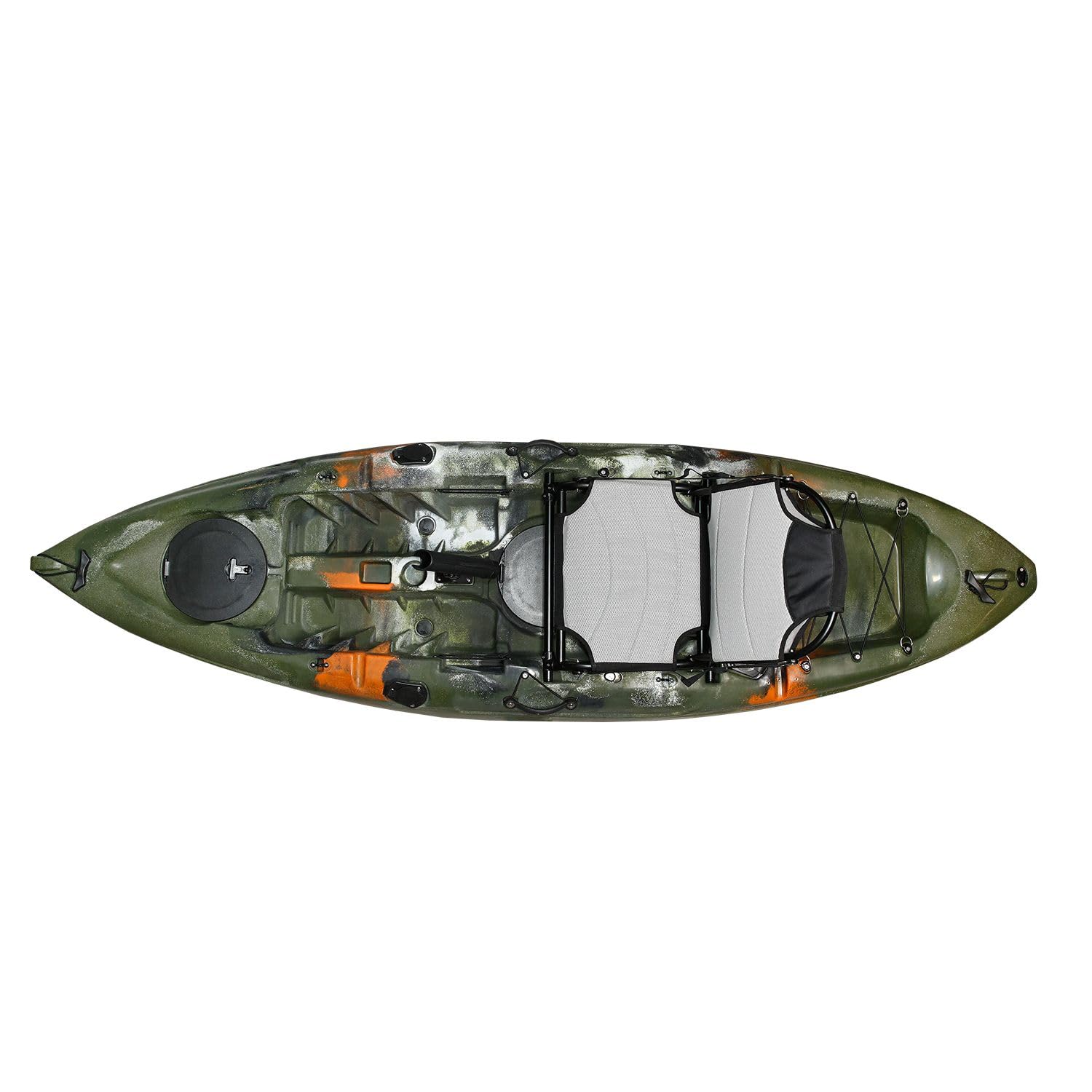 Kajak Sit-on-Top 1er | 270x80 cm Angelkajak Camouflage | Kompaktes & Kippstabiles Freizeitboot | Robustes PE | Inkl. Rutenhalter-Vorbereitung & Stauraum