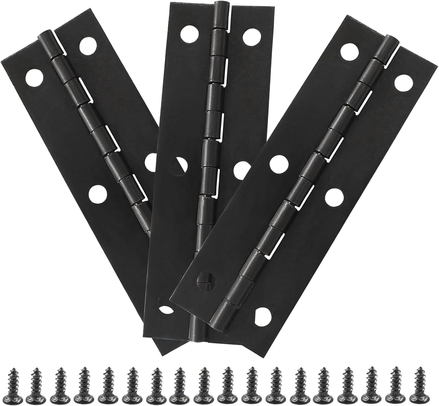 Bivethoi 48PCS Metal Foldable Butt Hinge, Black Solid Butt Hinges Small Hinges Mini Hinges Home Furniture Hardware Butt Hinge for Cabinet Door Closet (25 * 19MM)