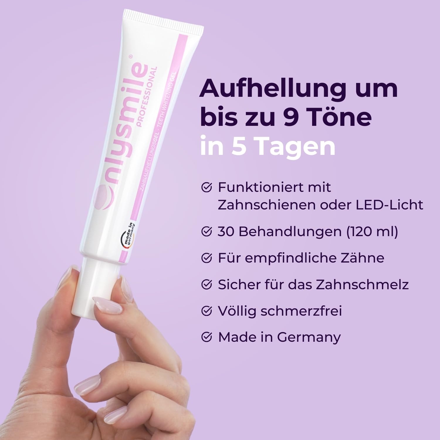 OnlySmile Confezione da 3 gel sbiancante per denti bianchi Vincitore del test 2024-2025 | 9+ sfumature in 5 giorni | Gel sbiancante vegano per sbiancamento dei denti | Sbiancamento dei denti a casa |