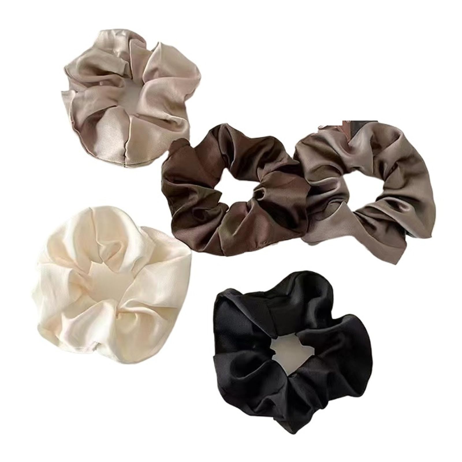 Coleteros Pelo Mujer Conjunto de coleteros color liso satén seda | Accesorio for el cabello de cola de caballo coreana de 5 piezas