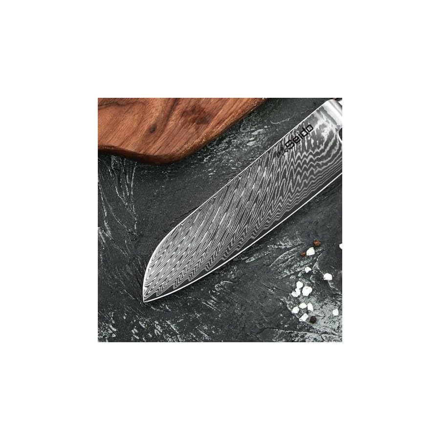 Seido-Knives-7-Piece-Executive-Damascus-Steel-Knife-Set-with-Japanese-VG-10-Super-Steel-Core-Home-Kitchen-Knife-Set-Professional-Design-Handle-Blue-Resin-Epoxy-and-Strong-Stabilized-Wood Seido Knives 7-Piece Executive Damascus Steel Knife Set with Japanese VG-10 Super Steel Core - Home Kitchen Knife Set - Professional Design Handle Blue Resin Epoxy and Strong Stabilized Wood