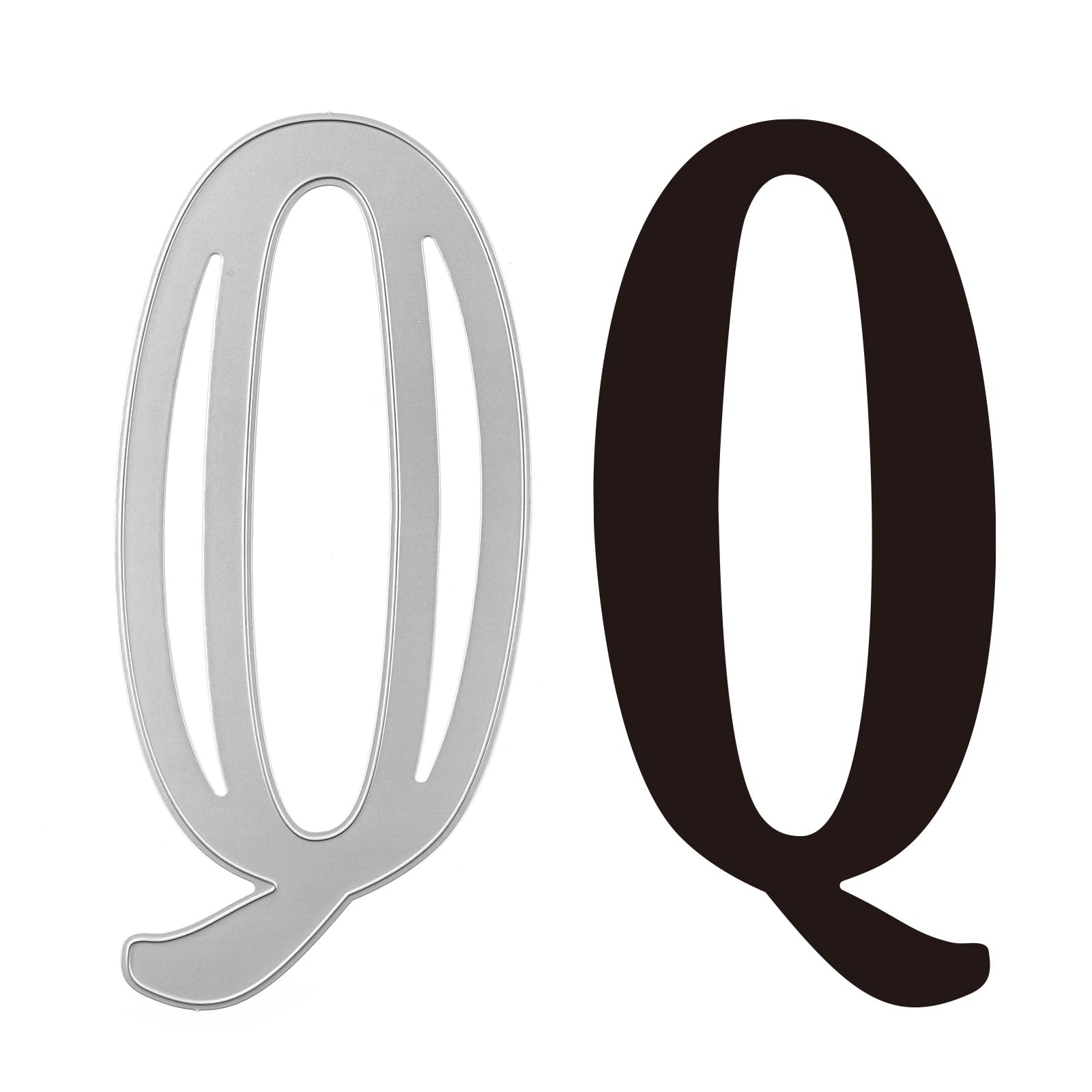 Briartw 7.87-Inch 'Q' Uppercase Letter Cutting Die | 20cm Height Alphabet Metal Stencil for Cardmaking, Scrapbooking & DIY Crafts | Perfect for Embossing Decorations and Stress Relief