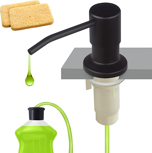 Dispensador de jabón para fregadero de cocina, dispensador de jabón para fregadero Kichen integrado, kit de tubo de extensión de 47 pulgadas, bomba