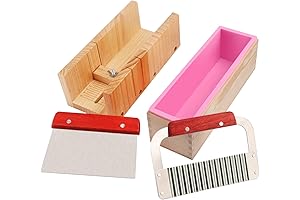 Premium Soap Making Kit with Silicone Soap Molds, Wooden Box, and Cutter