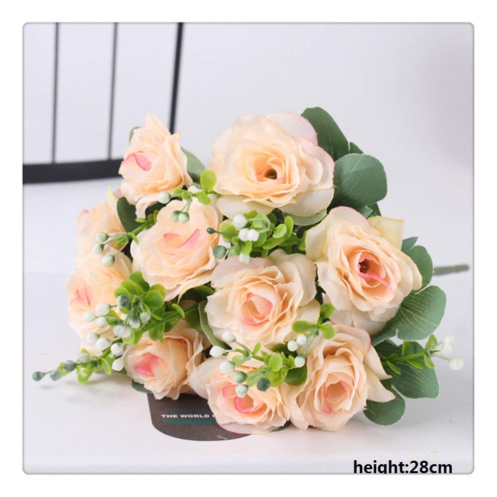 Bouquet di Fiori Artificiali Perla Europea Rose di Alta qualità Falsi per La Casa Decorazioni per Feste Cerimonia Fiori Regalo 28cm