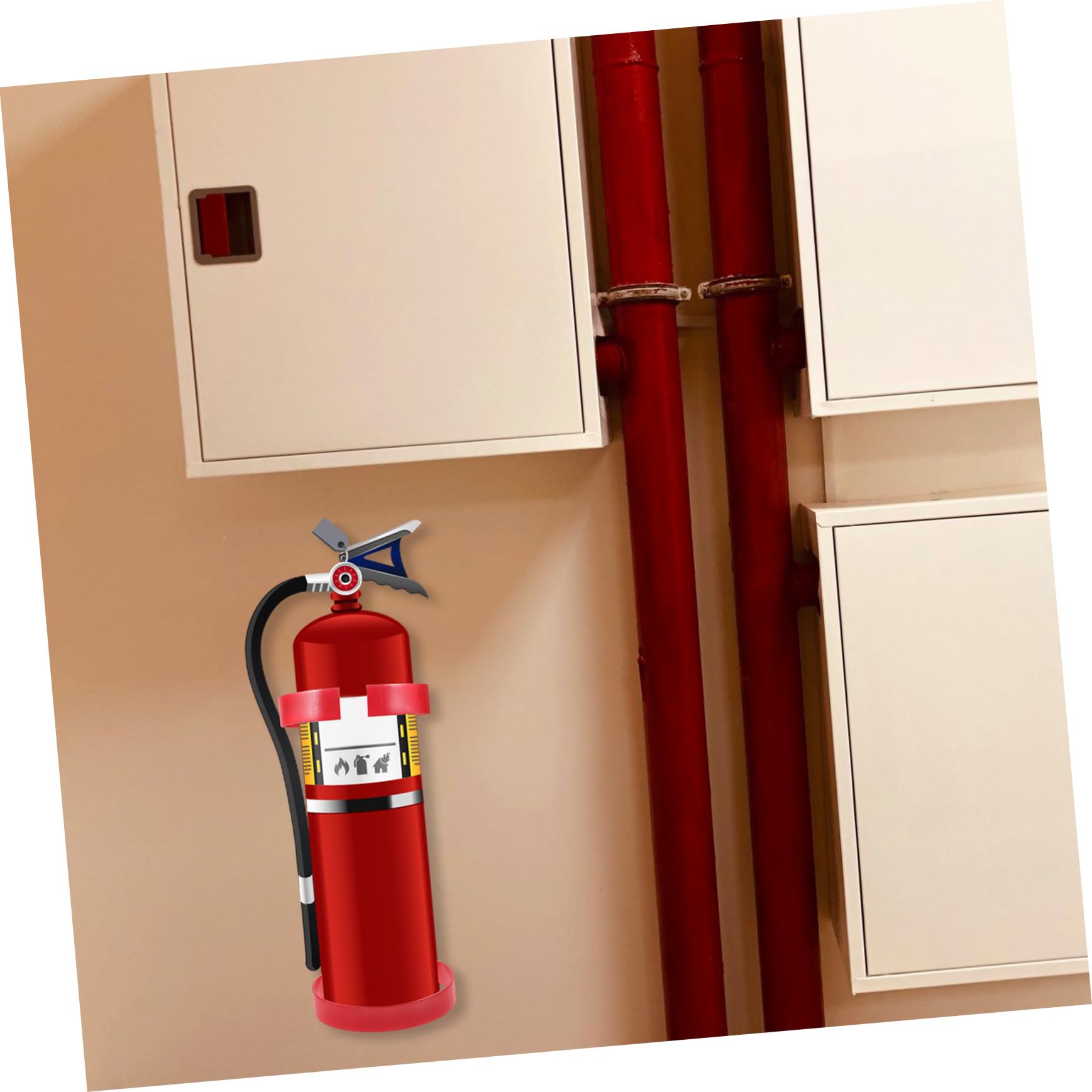 Kisangel Soporte Metálico de Montaje en Pared para Extintor de Incendios 5-6kg de Hierro Rojo, Resistente y Fácil de Instalar para Vehículos y Coches