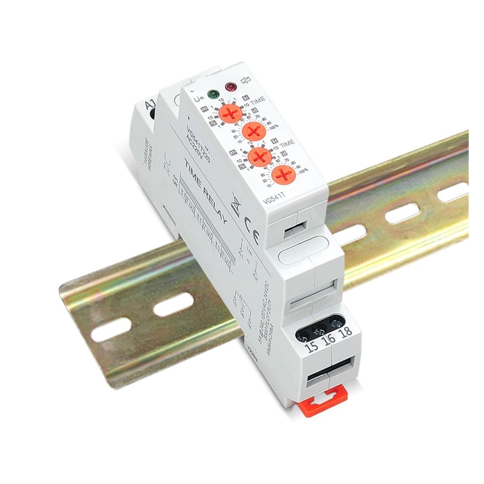 Relé de tiempo cíclico 220V 24V 12V AC/DC intermitente asimétrico entre encendido y apagado Temporizador reciclaje Tiempo repetición ajustable(AC 220V)