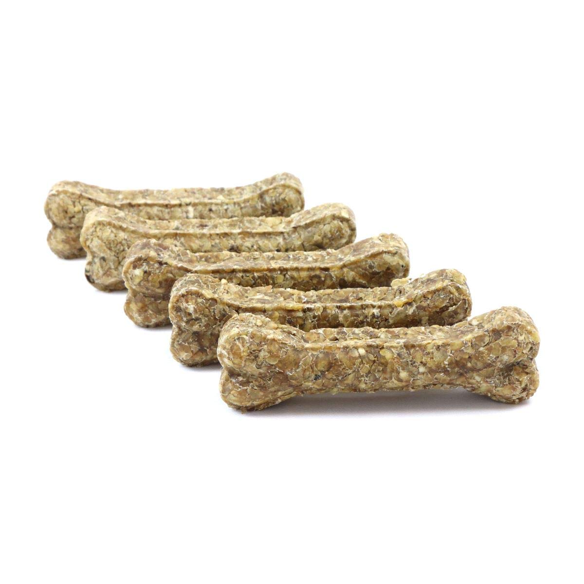 DOGBOSS Huesos masticables Ingredientes 100% Naturales, recomendados para Cachorros de más de 16 semanas y para Perros Mayores, Diferentes tamaños y sabores (5 Huesos con Pato y Manzana, 17 cm)