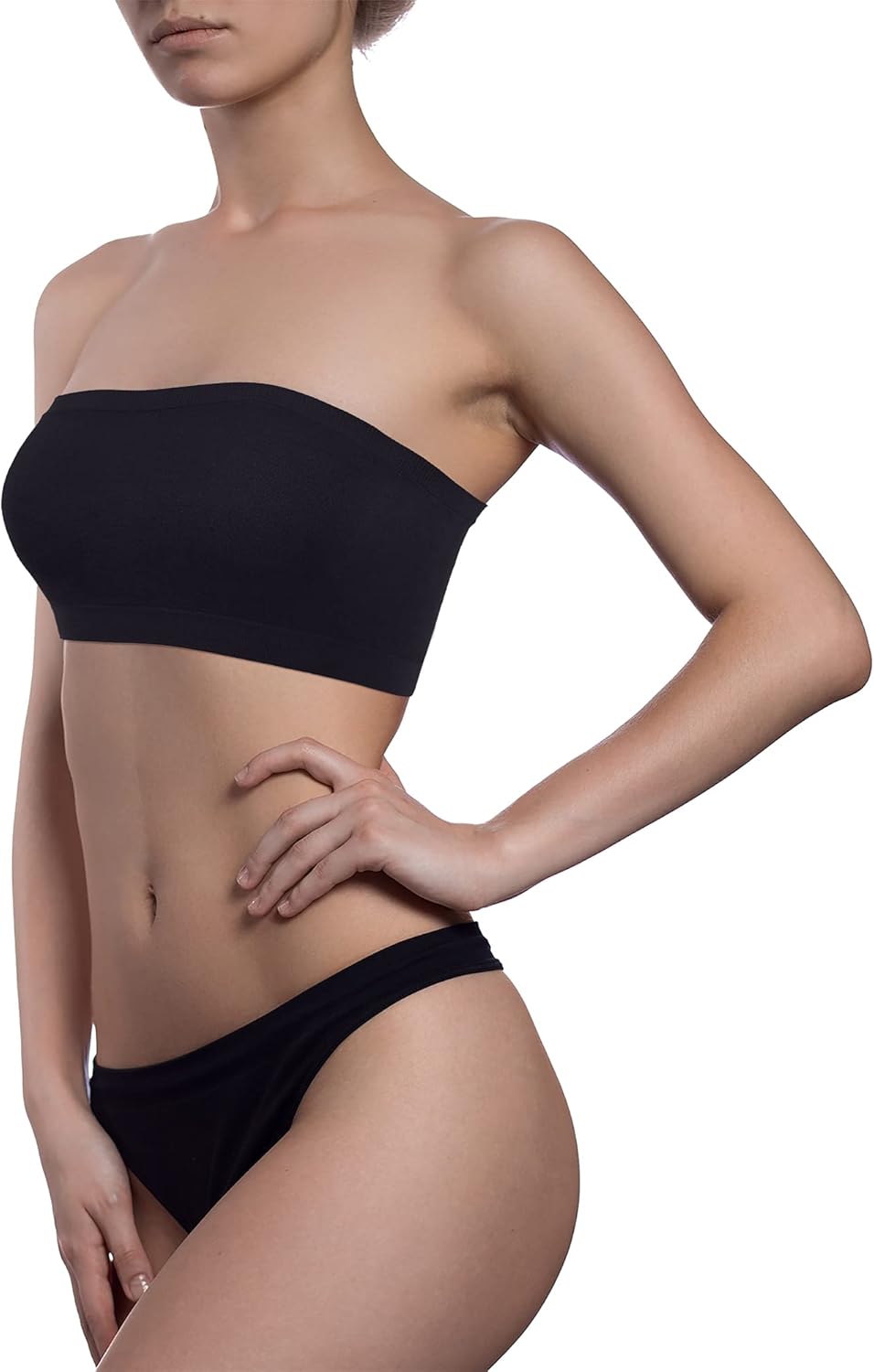 Geyoga 4 Pieces Strapless Bandeau Bra, Seamless Bralettes Stretchy Non Padded Bandeau Tube Top Bra for Women - Image 3