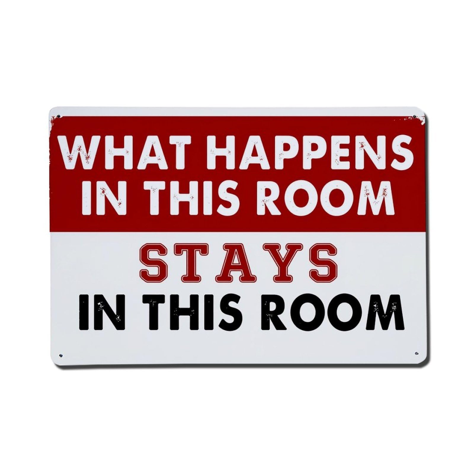 What Happens In This Room Stays In This Room_1 Tin Sign Vintage Metal Poster, Home Bar Garage Man Cave Cafe Indoor & Outdoor Wall Decoration 8x12Inches